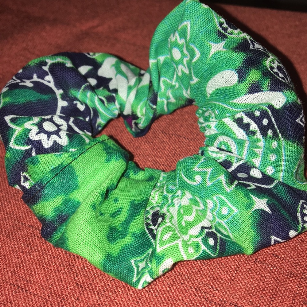 Tie dye bandana hair scrunchie